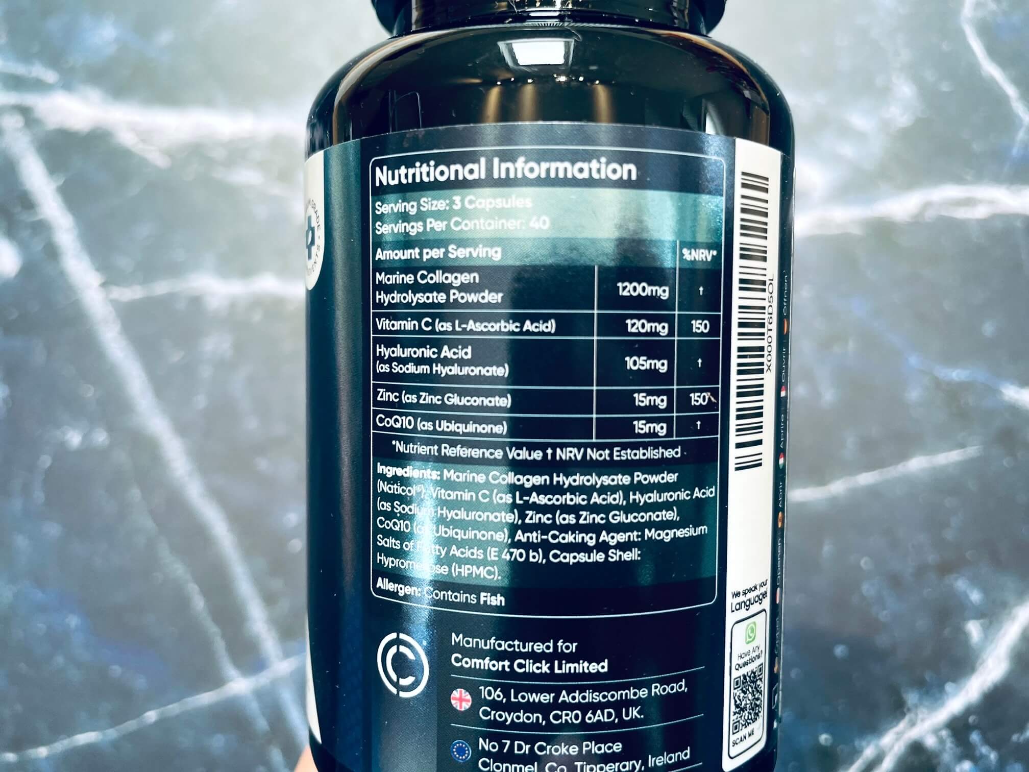 Weightworld Marine Collagen Advanced næringsindhold