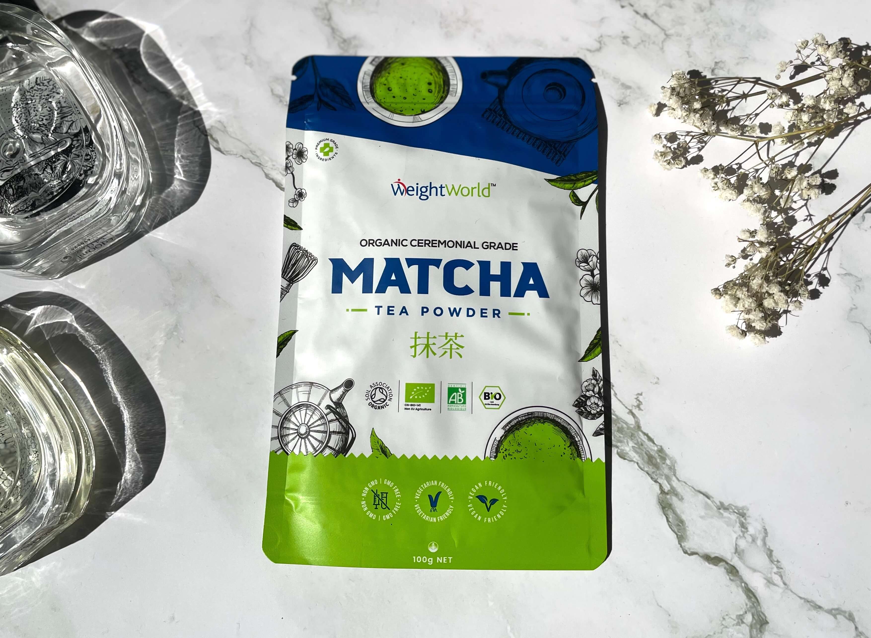 Weightworld Matcha Te Pulver på bord