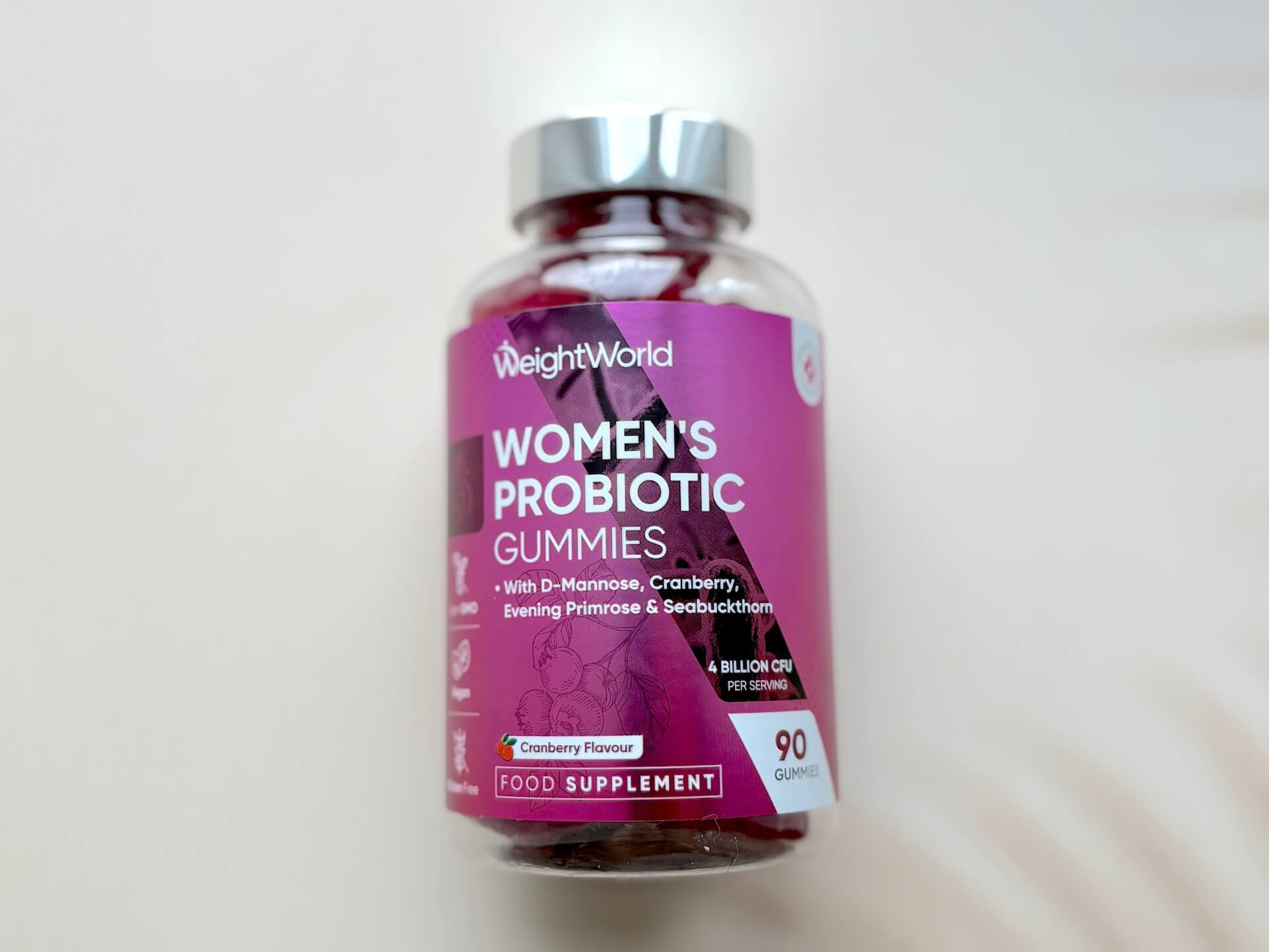 WeightWorld Women's Probiotic Gummies på bord